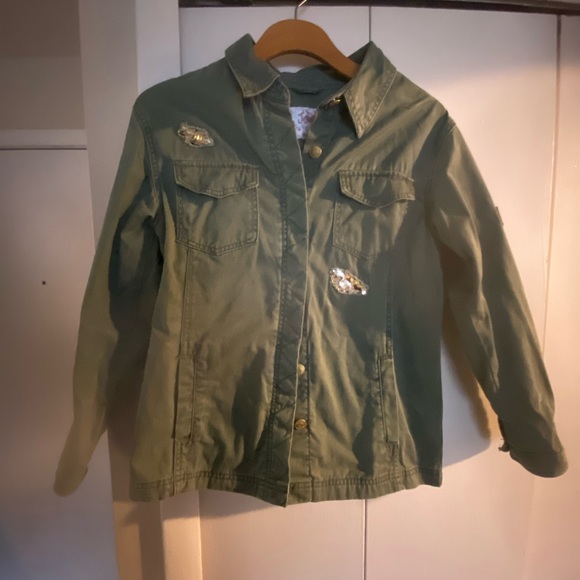 Pre-Owned Military Style Girls Jacket with sequins design size 14/16. - Picture 2 of 6